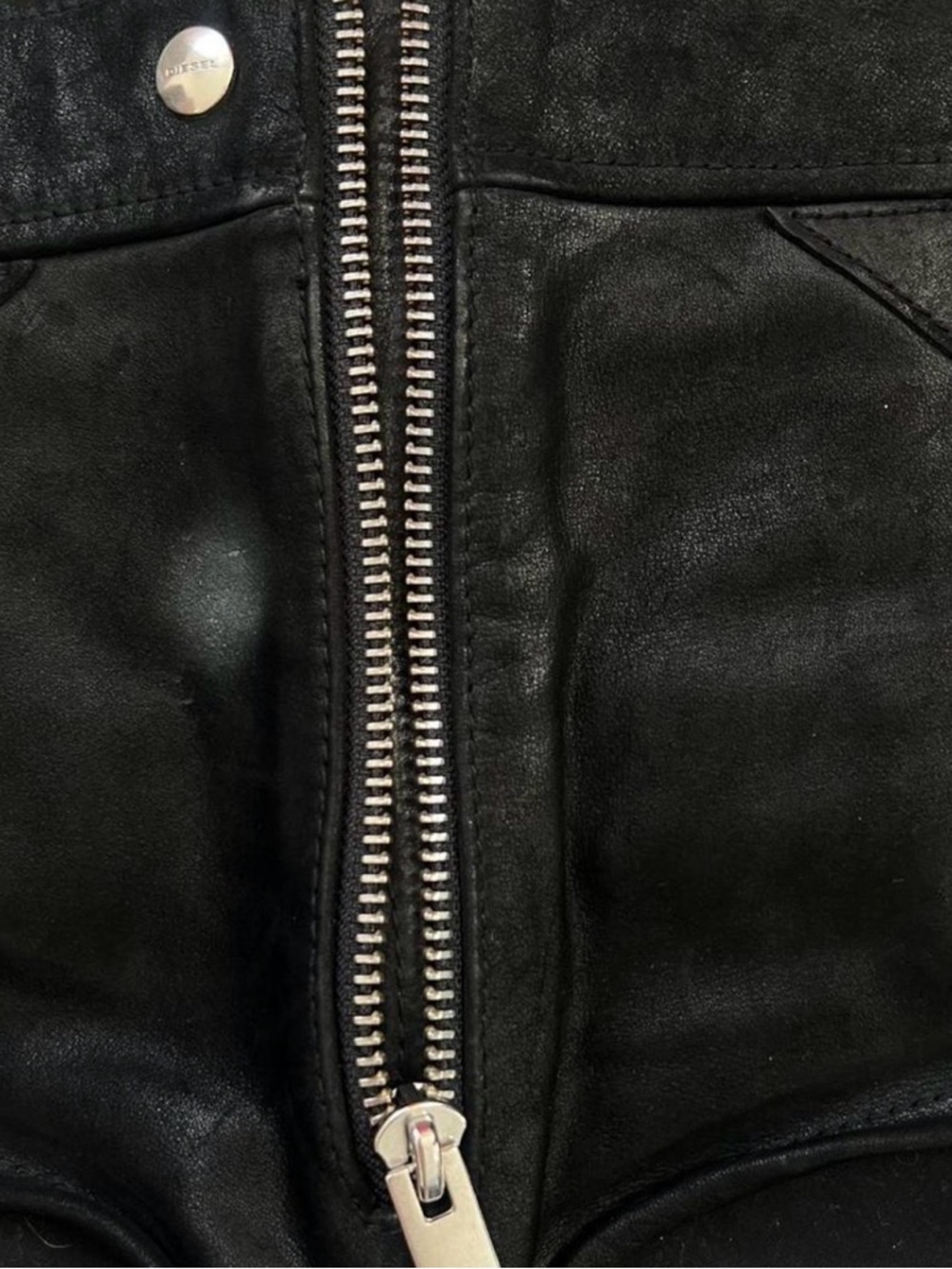 DIESEL Black Leather Fringe Shorts - Size
S - Picture 4 of 6